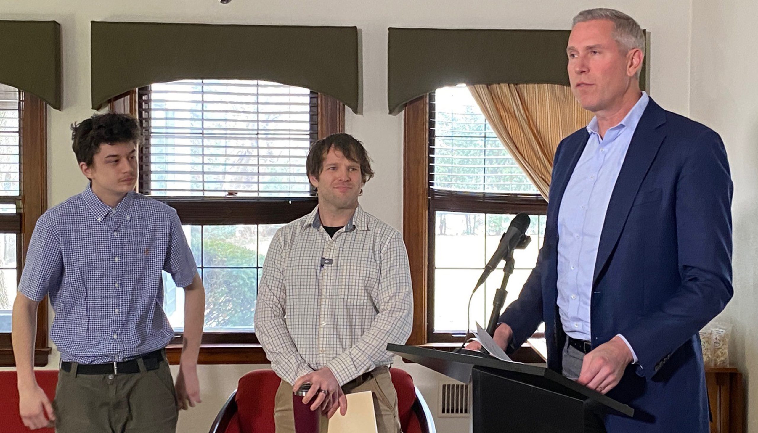 Treasurer Frerichs at a Rockford press conference on Charitable Trust grants